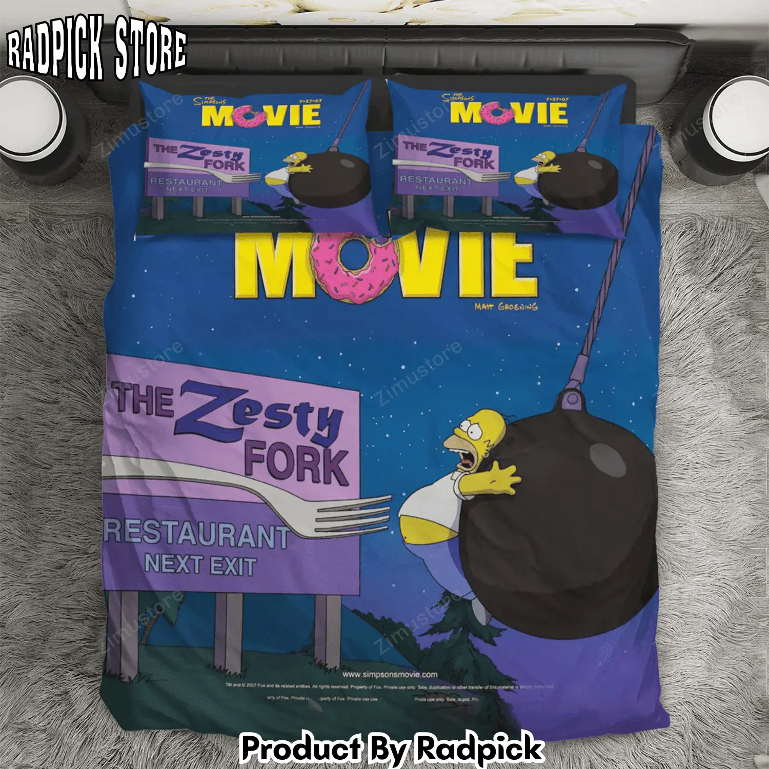 Radpick the simpsons movie poster 8 3pcs 3pcs bedding set duvet cover and pillow cases gift for fan rp327915
